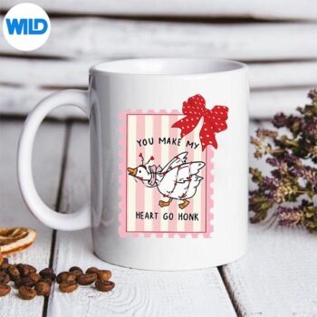 YouMakeMyHeartGoHonkValentineGoosePreppyStampBowmug