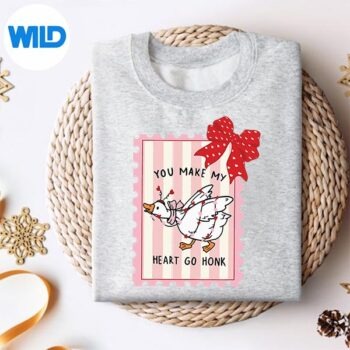 YouMakeMyHeartGoHonkValentineGoosePreppyStampBowsweater