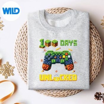 100DaysLevelUnlockedPixelGamerSchoolsweater