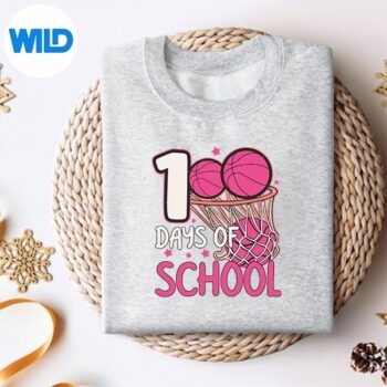 100DaysOfSchoolBasketballPinkGirlsSportsPlayersweater