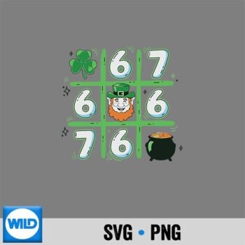 67 St Patrick Heart 6 7 Tic Tac Toe Digital Design