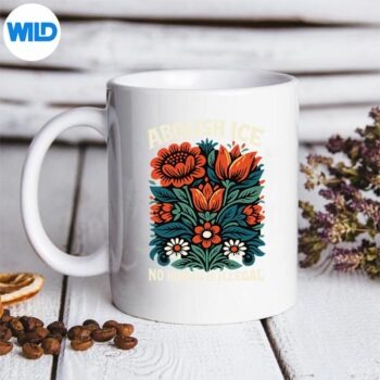 AbolishIceNoHumanIsIllegalBohoRetroActivismmug