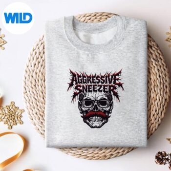 AggressiveSneezerSkullMustacheDadFathersDaysweater