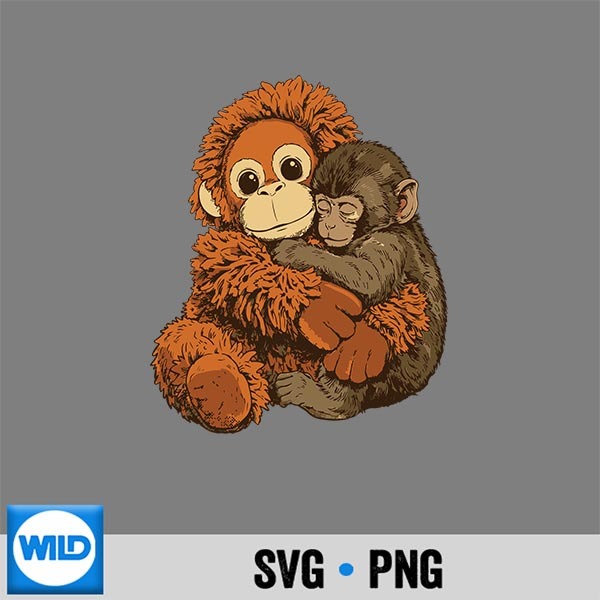 Baby Monkey Punch Mama Monkey Toy Warm Hug Cute Digital Design PNG 1 Baby Monkey Punch Mama Monkey Toy Warm Hug Cute Digital Design PNG