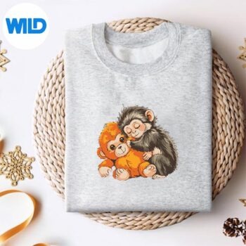 Alternative view of Baby Monkey Punch Vintage SVG PNG Digital Download PNG