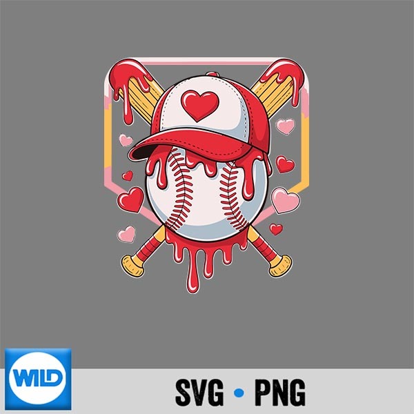 Baseball Heart Valentines Day Baseball Ice Cream Drip SVG PNG 1 Baseball Heart Valentines Day Baseball Ice Cream Drip SVG PNG