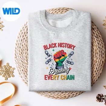 Alternative view of Black History Breaking Every Chain Silhouette SVG PNG PNG