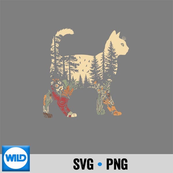 Boho Cat Plants Forest Nature Wildflower Hiking Camping SVG PNG Digital Download 1 Boho Cat Plants Forest Nature Wildflower Hiking Camping SVG PNG Digital Download