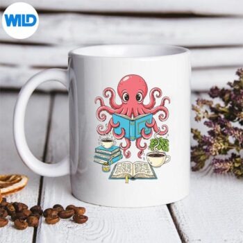 Bookish Octopus Reading Books And Coffee Literary SVG PNG PNG 5 BookishOctopusReadingBooksAndCoffeeLiterarymug