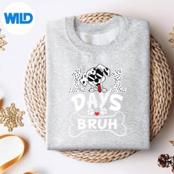 Alternative view of Bruh 100 Days Of School Dalmatian Dog 100th Days Vector Design