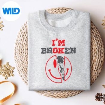 Alternative view of Confused Smile Im Broken Invisible Illness Im Ok Broken SVG PNG Digital Download PNG