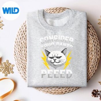Alternative view of Consider Your Pants Peed Cat Meme Brainrot Y2k Silhouette SVG PNG