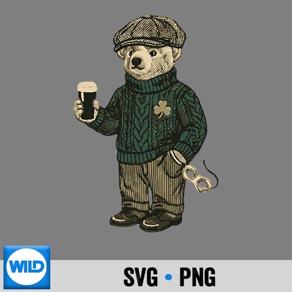 Cool Teddy Bear Feeling Lucky Drinking St Patricks Day PNG SVG for Cricut 1 Cool Teddy Bear Feeling Lucky Drinking St Patricks Day PNG SVG for Cricut