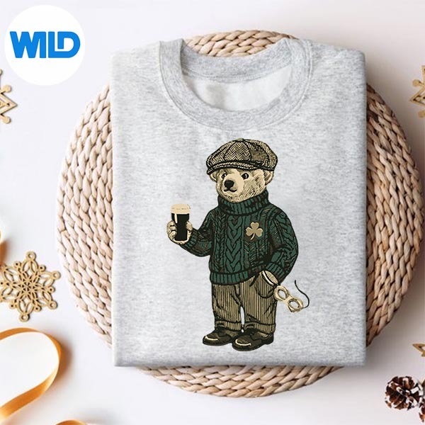 Cool Teddy Bear Feeling Lucky Drinking St Patricks Day PNG SVG for Cricut 2 Cool Teddy Bear Feeling Lucky Drinking St Patricks Day PNG SVG for Cricut - Image 2
