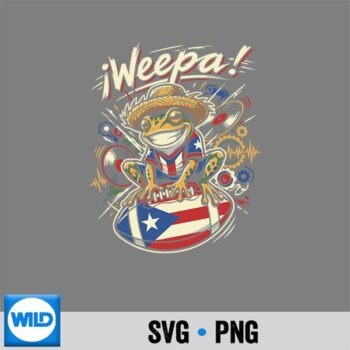 Coqui Frog Weepa Puerto Rico Flag Football Digital Download