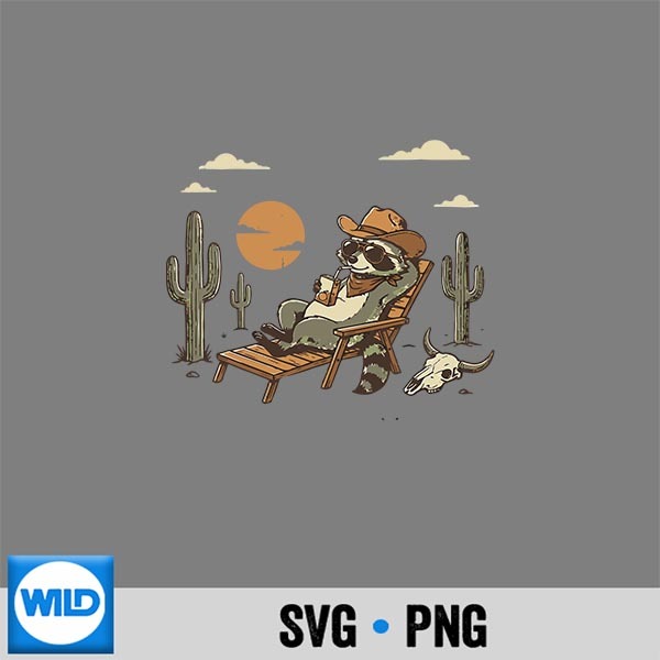 Cow Raccoon Western Country Wild West Retro Digital Download 1 Cow Raccoon Western Country Wild West Retro Digital Download