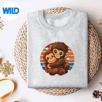 Cute Baby Monkey Hugging Plush Doll Toy Animal Lover PNG SVG for Cricut PNG 4 CuteBabyMonkeyHuggingPlushDollToyAnimalLoversweater