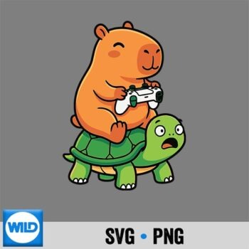 Cute Capybara Gamer Anime Turtle Kawaii SVG PNG PNG