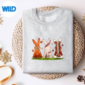 Alternative view of Easter Bunny Basketball Baseball Football SVG PNG PNG