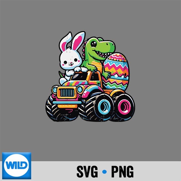 Easter Bunny Dino On Monster Truck Egg Toddler Silhouette SVG PNG Cut File 1 Easter Bunny Dino On Monster Truck Egg Toddler Silhouette SVG PNG Cut File