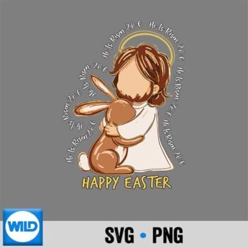 Easter Cross He Is Risen Jesus Christian Cut File PNG