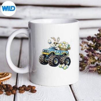EasterDayBunnyMonsterTruckEggsRabbitmug