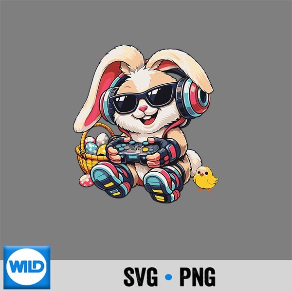 Easter Video Games Bunny Happy Easter Day Gamer Cut File PNG 1 Easter Video Games Bunny Happy Easter Day Gamer Cut File PNG