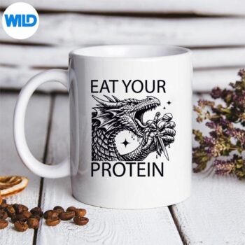 EatYourProteinDragonKnightFitnessWorkoutmug