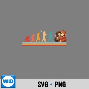 Classic Shop 98 Evolution Hugging Monkey Punch Primate Science PNG SVG for Cricut PNG