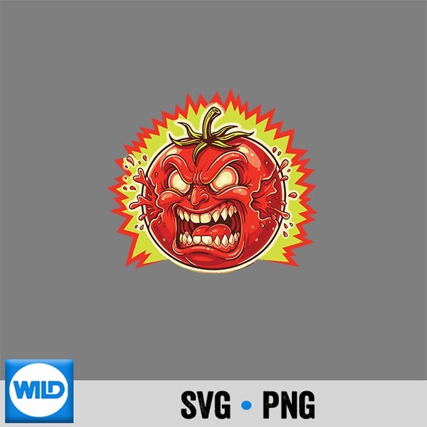 Exploding Angry Tomato Face Rage Veggie Cartoon SVG PNG Digital Design PNG 1 Exploding Angry Tomato Face Rage Veggie Cartoon SVG PNG Digital Design PNG