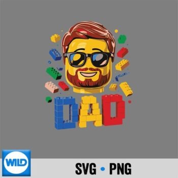 Family Dad Master Builder Building Bricks Blocks Fathers Day SVG PNG