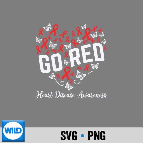 Go Red Heart Disease Awareness Red Ribbon Chd Heart PNG SVG for Cricut PNG 1 Go Red Heart Disease Awareness Red Ribbon Chd Heart PNG SVG for Cricut PNG