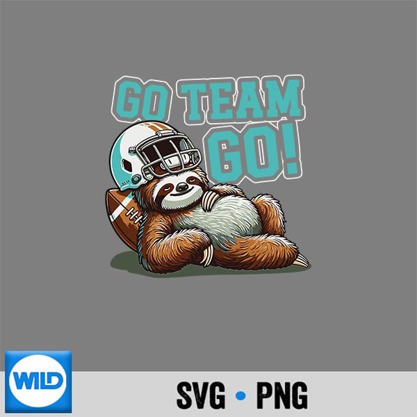 Go Team Go Lazy Football Sloth Vector Design 1 Go Team Go Lazy Football Sloth Vector Design