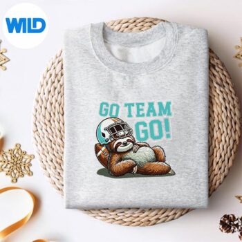 Go Team Go Lazy Football Sloth Vector Design 4 GoTeamGoLazyFootballSlothsweater