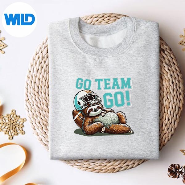 Go Team Go Lazy Football Sloth Vector Design 2 Go Team Go Lazy Football Sloth Vector Design - Image 2