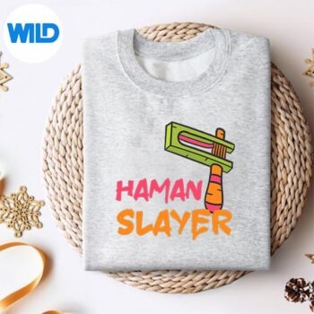 Alternative view of Haman Slayer Happy Purim Grogger Jewish Queen Esther Party SVG PNG Digital Design PNG