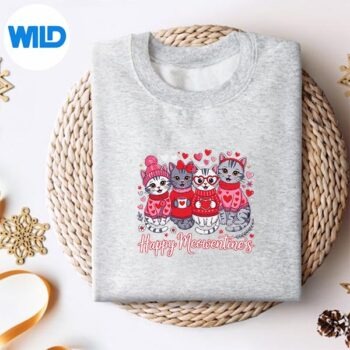 Alternative view of Happy Meowentines Valentine Cat Lovers SVG PNG Digital Download