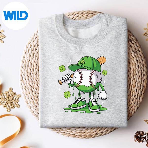 Happy St Patricks Day Baseball Ice Cream Drip SVG PNG Digital Download 2 Happy St Patricks Day Baseball Ice Cream Drip SVG PNG Digital Download - Image 2