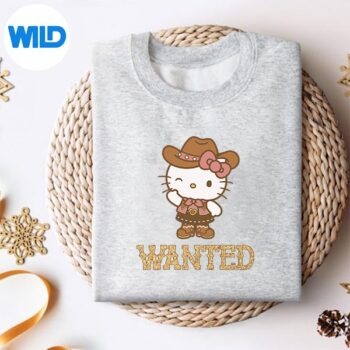 Alternative view of Hello Kitty Wanted Western Cute Coquette Cowgirl SVG Cut File PNG