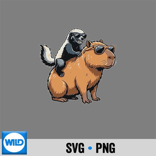 Honey Badger Riding Capybara With Sunglasses Meme Cut File 1 Honey Badger Riding Capybara With Sunglasses Meme Cut File