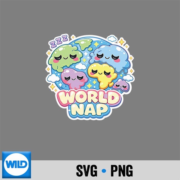 Kawaii World Nap Sleeping Earth Cute Continents SVG PNG 1 Kawaii World Nap Sleeping Earth Cute Continents SVG PNG