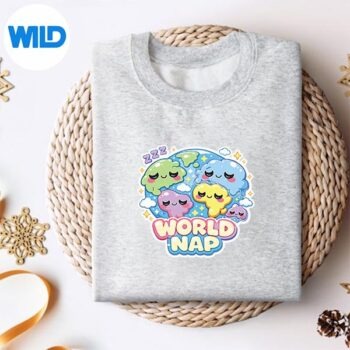 Alternative view of Kawaii World Nap Sleeping Earth Cute Continents SVG PNG