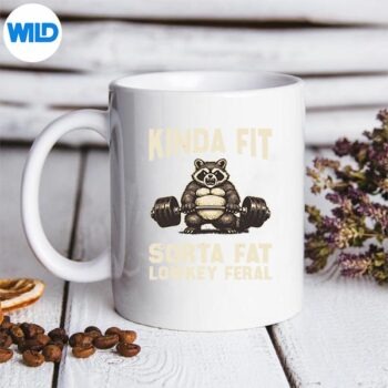 KindaFitSortaFatFeralGymRaccoonWeightliftingWorkoutmug