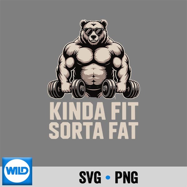 Kinda Fit Sorta Fat Gym Panda Workout Weightlifting PNG SVG for Cricut 1 Kinda Fit Sorta Fat Gym Panda Workout Weightlifting PNG SVG for Cricut