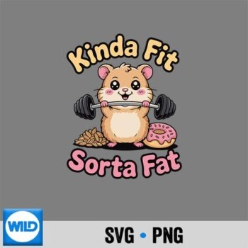 Kinda Fit Sorta Fat Kawaii Hamster Barbell Donut Cut File