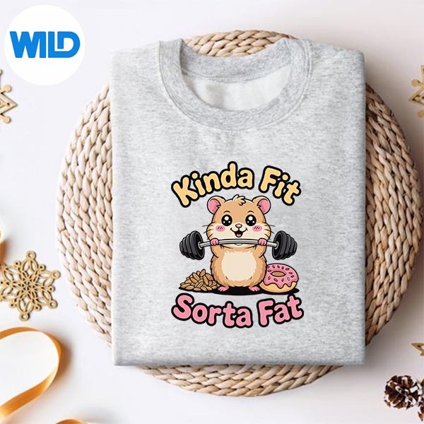 Kinda Fit Sorta Fat Kawaii Hamster Barbell Donut Cut File 2 Kinda Fit Sorta Fat Kawaii Hamster Barbell Donut Cut File - Image 2