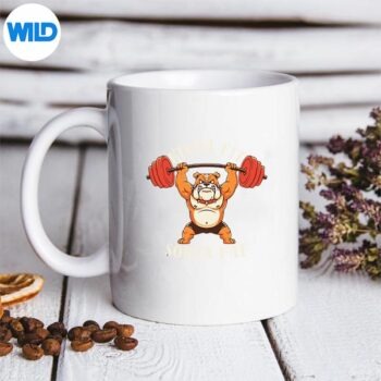 KindaFitSortaFatTraditionalTattooBulldogBarbellmug