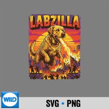 Labzilla Giant Yellow Labrador Retriever Dog Monster Parody Digital Download