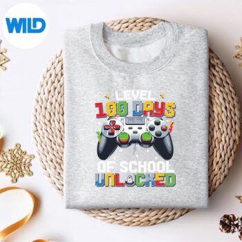 Level100DaysOfSchoolUnlockedGaming100thDaysweater