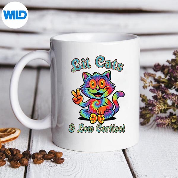 Lit Cats Low Cortisol Levels Psychedelic Tie Dye Peace Triblend Vector Design 3 Lit Cats Low Cortisol Levels Psychedelic Tie Dye Peace Triblend Vector Design - Image 3